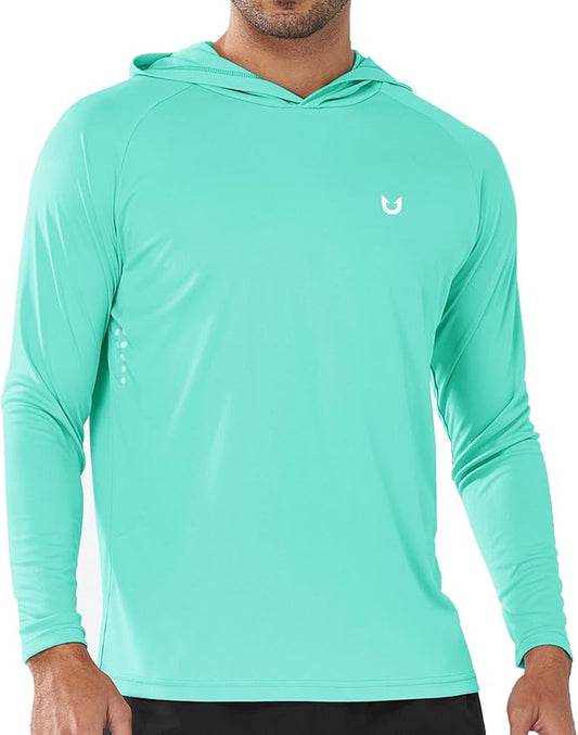 NORTHYARD Men's UPF 50+ Hoodie Shirts Long Sleeve Sun Protection Fishing Swim Beach UV SPF Rash Guard Quick Dry Lightweight