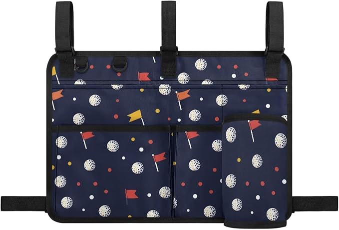 Golf Ball Golf Cart Rear Seat Organizer Universal No Drilling Storage Bag Lightweight Accessories