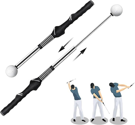 Retractable Golf Swing Trainer, Golf Training Aid and Grip Trainer with Click Feedback for Right-Handed - Ideal Golf Swing Training Aid for Indoor & Outdoor Practice Use1