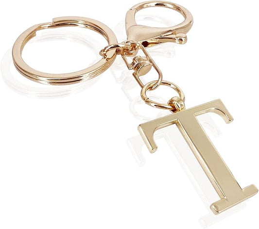 LAXPICOL Gold Letter A-Z Keychain for Women Bag Charms Purse Charms For Handbags Metal Alphabet Initial Letter Keychain