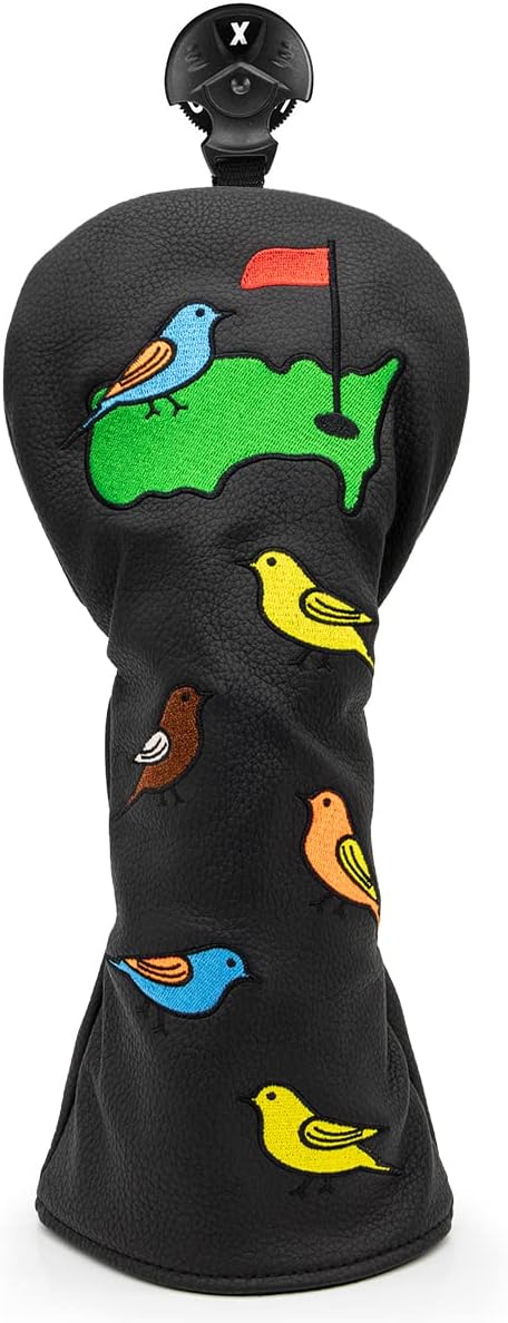 1 Pcs Montela Golf Club Covers,Colorful Birdie Tee 3 Wood Headcover Driver Headcover Fairway Wood Head Covers Hybrid Headcover Leather Golf Head Covers for Odyssey Scotty Cameron Taylormade