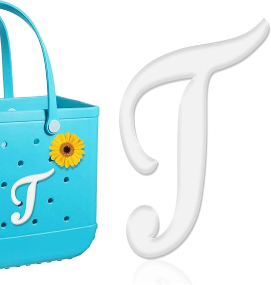 Mity rain Letter Charms for Bogg Bag，Alphabet Lettering Accessories Charms Compatible with Bogg Bag Original All Models, Insert Decorative Letter for Handbag Beach Tote Bag T