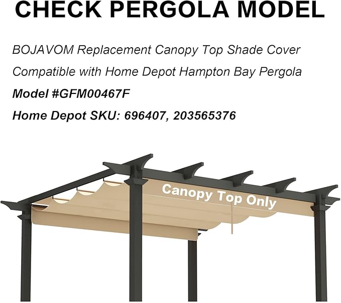 Pergola Shade Cover Replacement Canopy Top Compatible - Image 2