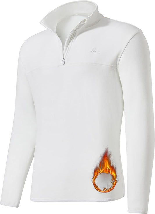Willit Men's Fleece Pullover Winter Shirts Long Sleeve Quarter Zip Cold Weather Golf Hiking Casual Warm Shirts