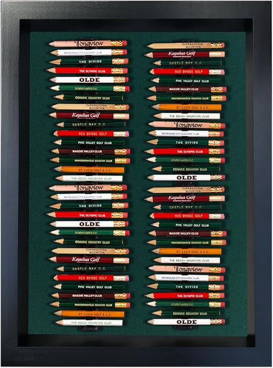 Eureka Golf Pencil Display Case | Holds 64 Round or Hexagonal Golf Pencils | Black/Green | Made in The USA