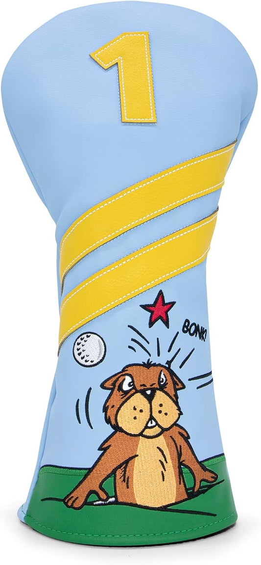 Golf Club Headcover for Driver Covers, Fairway Wood Covers, Hybrid Covers Gopher Style Premium Leather 3 Wood Headcover Set with Interchangeable No. Tags Golf Club Covers