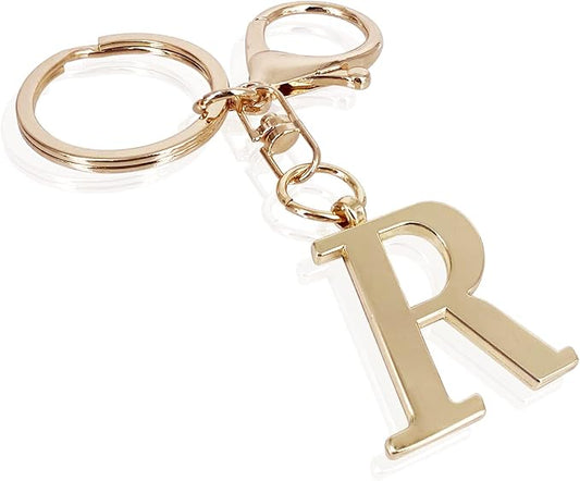 LAXPICOL Gold Letter A-Z Keychain for Women Bag Charms Purse Charms For Handbags Metal Alphabet Initial Letter Keychain
