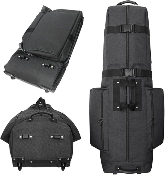 CaddyDaddy Constrictor Soft-Sided Golf Travel Bag Cover with Thick Dense Foam Padded Top 1 Year Full Travel Bag Replacement Coverage | Wheels & Lockable Zippers Case for Transporting Clubs on Airlines