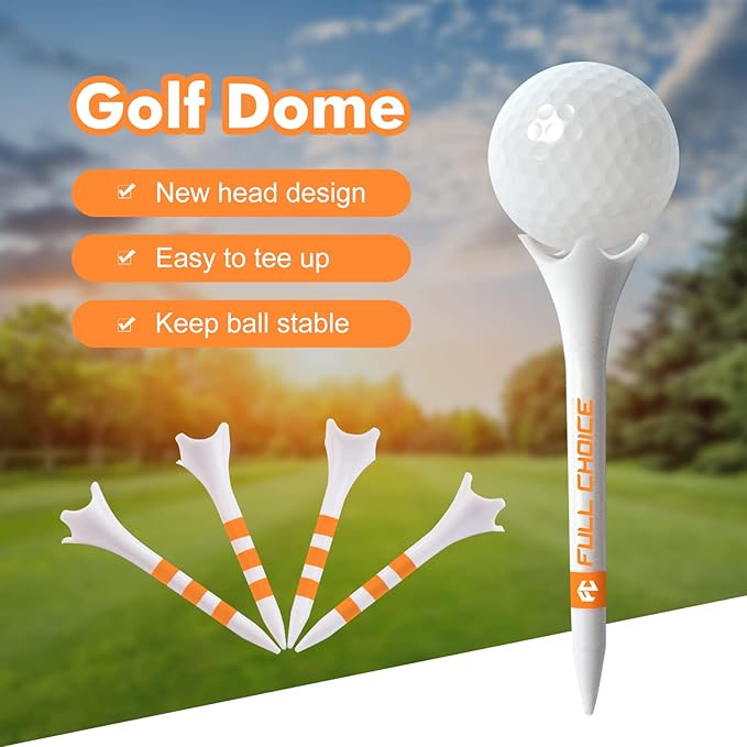 Professional Plastic Golf Tees 100 Pack (3-1/4" or 2-3/4"), Enhanced Durability & Stability, Engineered to Minimize Friction and Side Spin