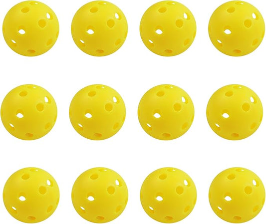 GSE Games & Sports Expert 12-Pack Practice Golf Balls, 40mm Limited Flight Plastic Soft Golf Balls, Airflow Hollow Training Golf Ball for Swing Practice (Several Colors Available)