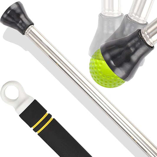 Golf Ball Picker Upper,30 to 44In Golf Ball Retriever with Suction Cup Heavy Duty Stainless Steel Tube Scramble Stick with Sponge Long Handle Lightweight Easy to Carry Golf Ball Grabber