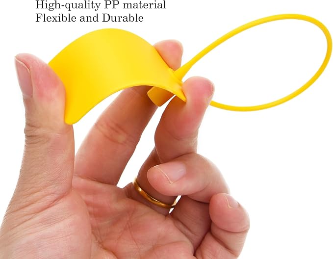 100pcs Luggage Tags Plastic Seals Shipping Label Logistics Sign Tie Bag Tag, Sealing Storage Multi Purpose Name ID Tag with Marker for Suitcases, Backpack, Schoolbag, Car Key (Yellow)
