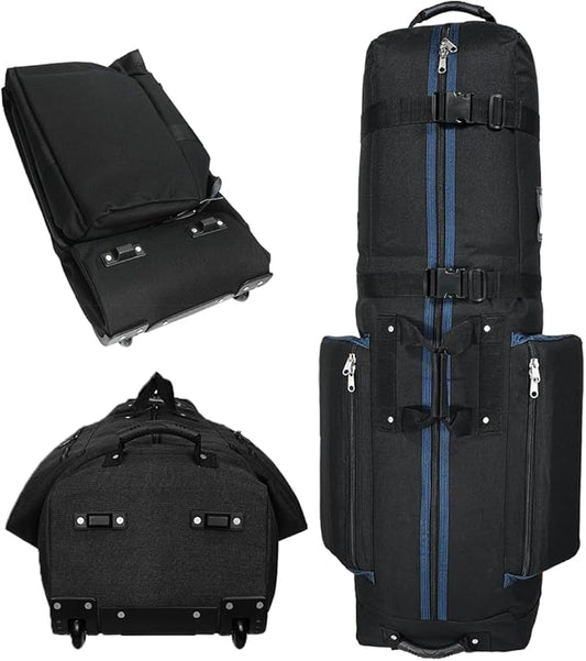 CaddyDaddy Constrictor Soft-Sided Golf Travel Bag Cover with Thick Dense Foam Padded Top 1 Year Full Travel Bag Replacement Coverage | Wheels & Lockable Zippers Case for Transporting Clubs on Airlines