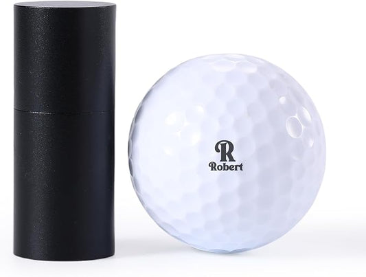 Golf Ball Stamp Personalized Marker - Premium Metal Custom Golf Ball Stamp - Quick-Dry Ink Monogram Identifier - Unique Golfing Accessories Gifts for Men Dad (Mental-Black)