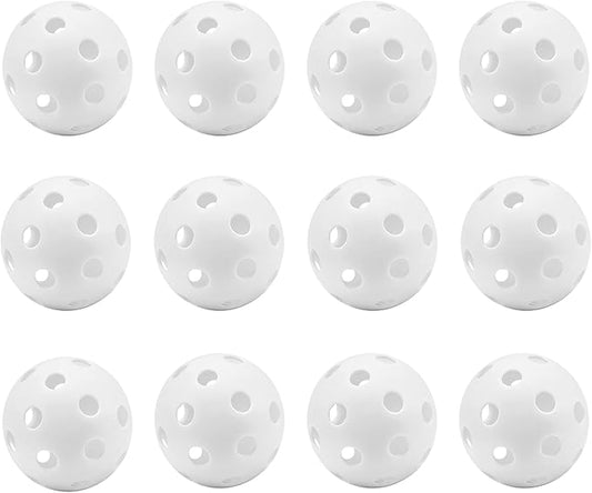GSE Games & Sports Expert 12-Pack Practice Golf Balls, 40mm Limited Flight Plastic Soft Golf Balls, Airflow Hollow Training Golf Ball for Swing Practice (Several Colors Available)