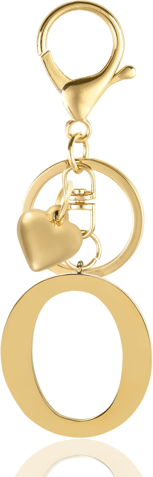 Metal Heart Alphabet Keychain for Women, Girls - Cute Initial Letter Accessories for Purse, Bag Charms and Backpack