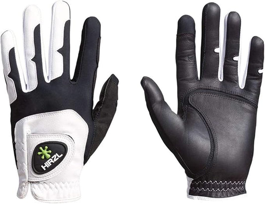 HIRZL GRIPPP FIT Ladies Golf Gloves – All Weather Womens Golf Glove (White/Black) | Kangaroo Leather & Lycra | Ultimate Grip/Wet or Dry | Breathable, Stretch Fit, Sweat Absorbent, Water Repellent