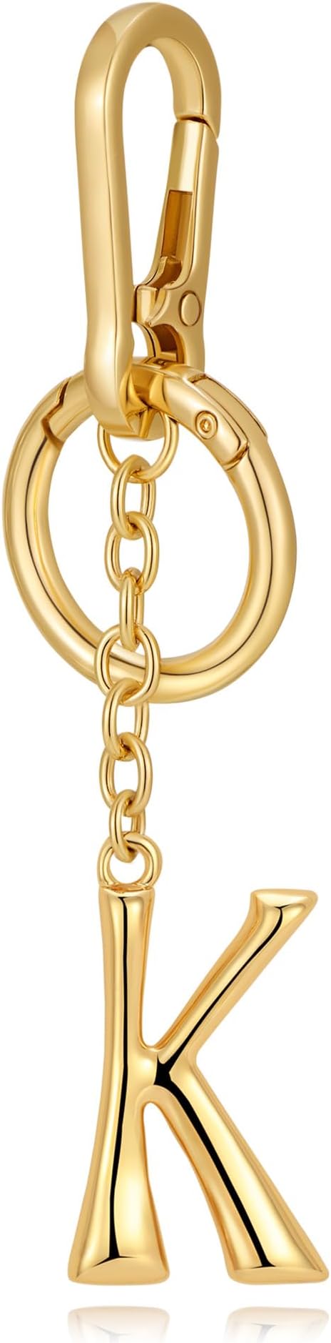 Gold Initial Keychain For Women Cute Bubble Letter Keychains Initial Bag Charm Personalized Keychain Accessories Gift
