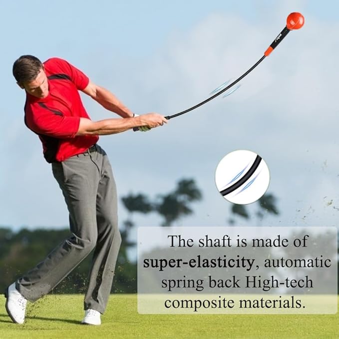 Golf Swing Trainer Aid 48"/40" Warm-Up Stick for Strength Flexibility Tempo Training Golf Practice Aid with Weighted Head Swing Corrector for Men Women