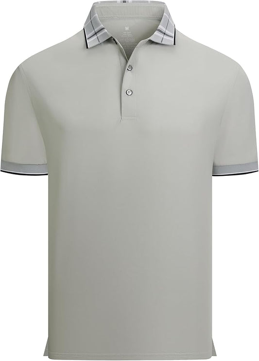 Alex Vando Mens Golf Shirts Moisture Wicking Quick-Dry Short Sleeve Fashion Designed Polo Shirts for Men