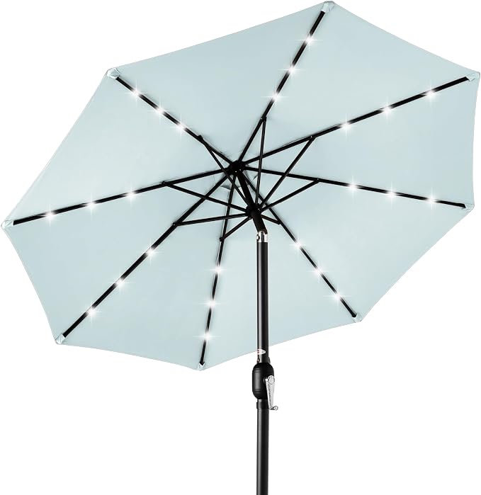 Best Choice Products 10ft Solar Polyester LED Lighted Patio Umbrella w/Tilt by Unknown