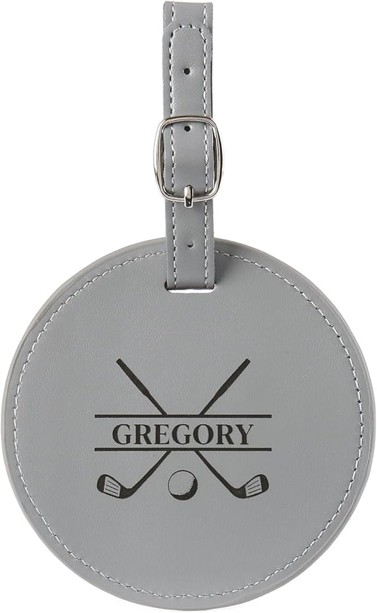 Personalized Golf Bag Tag with Tees Custom Name & Pattern Leather Golf Tee Holder with Gift for Dad