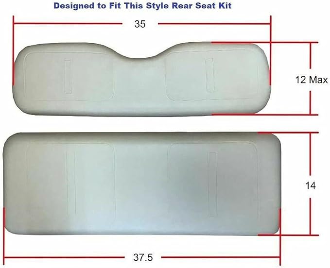 Huskey Golf Cart Front Rear Seat Covers Compatible with Yamaha G29 Drive & Drive 2 2007-Up Models, Custom Fit, Black/Red Diamond Stitching, Marine Grade Vinyl, Staple On