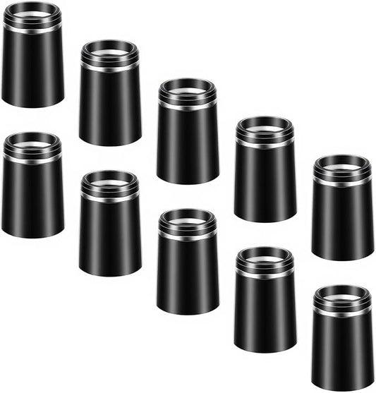 10Pcs Golf Club Ferrules .370 Black Golfing Iron Ferrule Size .370 Custom Black Iron Golfing Ferrule with Single Silver Ring for All Shaft