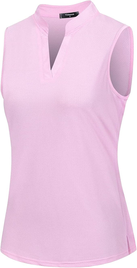 Womens Sleeveless Golf Polo Shirts Lightweight Tennis Sport Tops