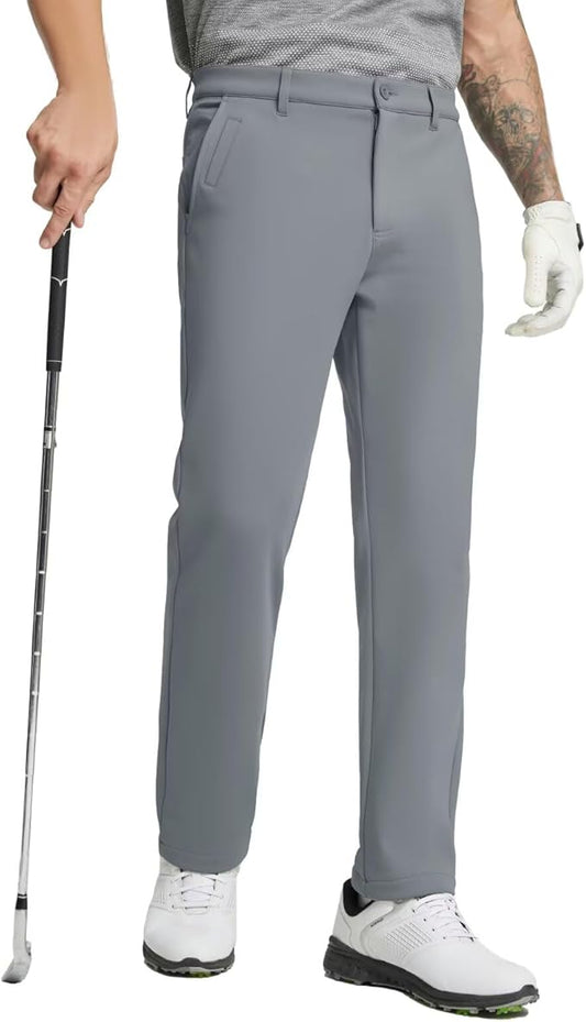 M MAELREG Golf Fleece Lined Pants Men Softshell Water-Resistant Workout Casual Outdoor Hiking Insulated Winter Pants for Men