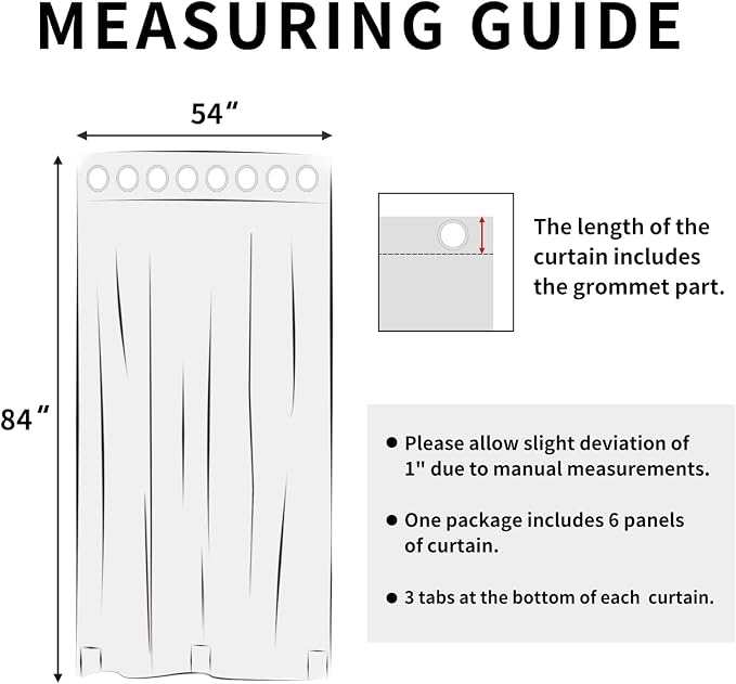 Easy-Going Outdoor Curtains for Patio 6 Panels, 54x84 inch, Weatherproof - Image 6