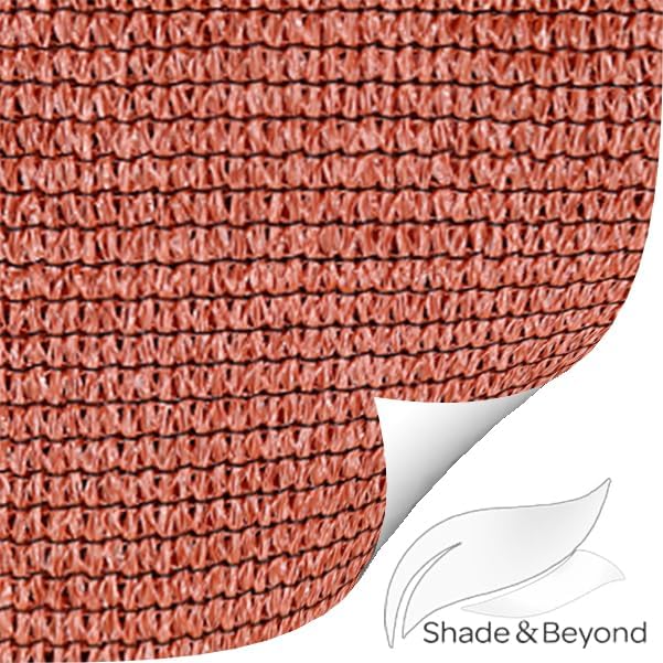 Shade&Beyond Rectangle Sun Shade Sail 10'X10' Permeable Canopy Rust Red - Image 8