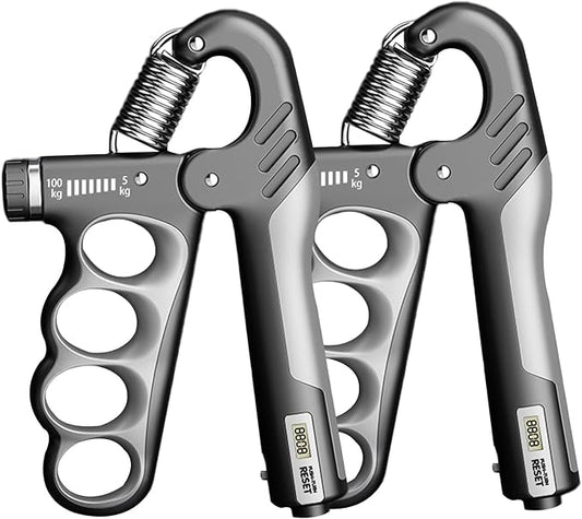 Grip Strength Trainer, 5-100KG (11-220 LB) Adjustable Resistance Forearm Hand Gripper Strengthener with Counter, Hand Wrist Exercise Workout Equipment for Home/Office Gym