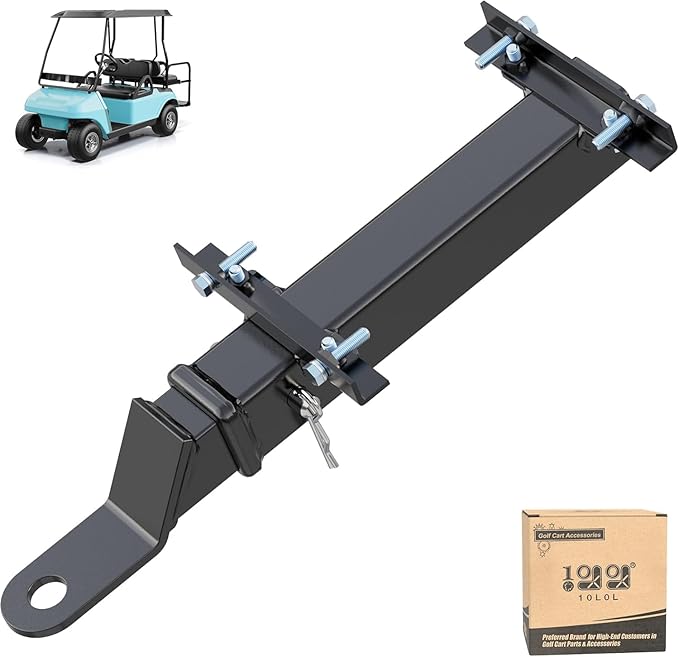 10L0L Heavy Duty Golf Cart Trailer Hitch Kit with 2" Receiver - Under Rear Seat/Footrest Mount, Universal Fit for Yamaha, EZGO, Club Car - Easy Installation