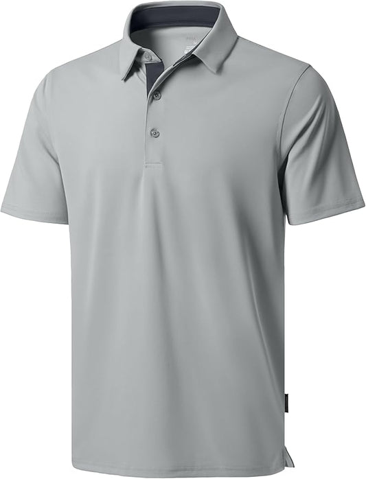 Men's Golf Shirts Dry Fit Moisture Wicking Performance Short Sleeve Collared Polo Shirts for Casual Athletic Business