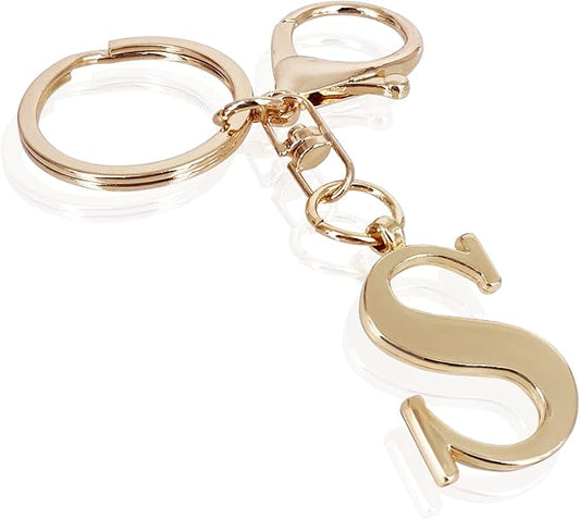 LAXPICOL Gold Letter A-Z Keychain for Women Bag Charms Purse Charms For Handbags Metal Alphabet Initial Letter Keychain