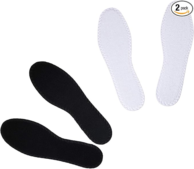 Happystep Cotton Terry Cloth Insoles, Barefoot Shoe Inserts, Sweat Absorption, Odor Control, Moisture-Wicking, Washable and Reusable, Zero Drop Shoe Insoles, 1 Pair Black and 1 Pair White (Men 11)