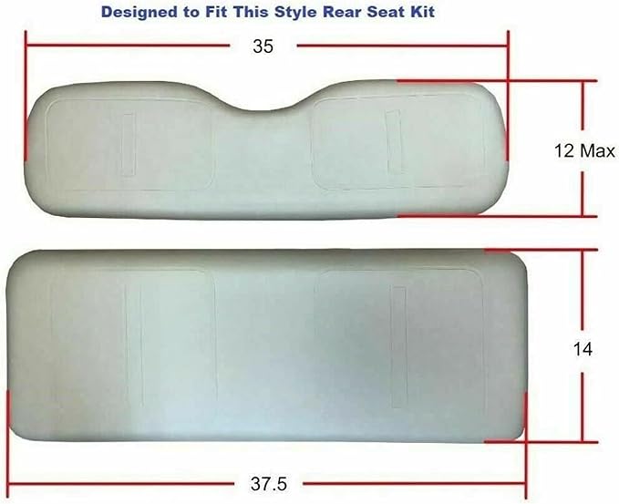 Huskey 4PCS Golf Cart Front/Rear Seat Covers for EZGO RXV 2008-UP G&E Models Custom Two-Tone Black/Blue Diamond Stitching with Blue Piping, Marine Grade Vinyl Material, Staple on Design