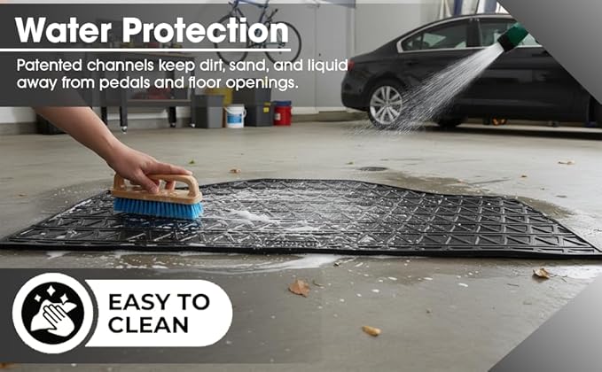 Club Clean Evolution Golf Cart Floor Mat, Fits D5 and D5 Max Models, Full Coverage 8 mm Heavy-Duty Compound Liner, Waterproof Non-Slip Floor Protector, Premium Custom Fit Design (D5 1st & 2nd Row)