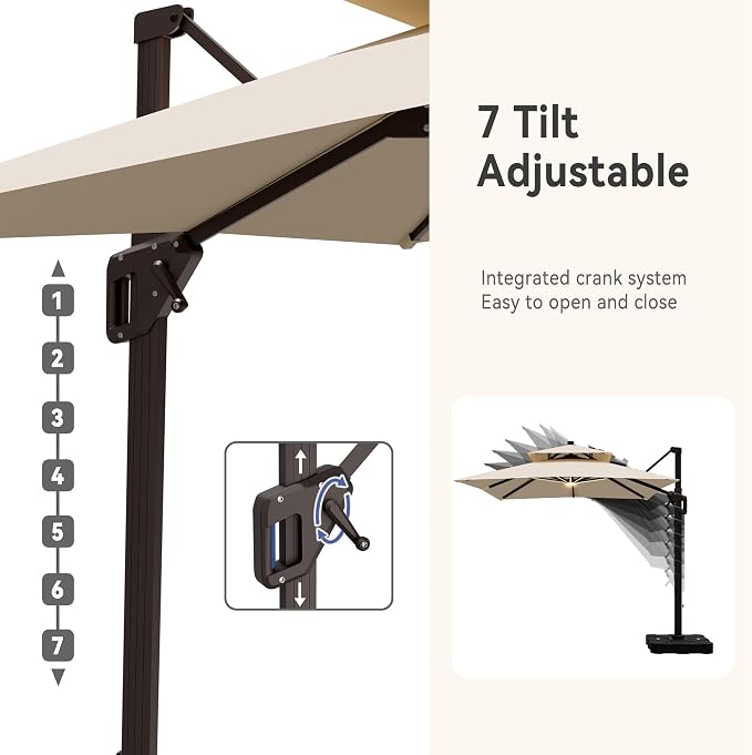 9' X 12' Cantilever Patio Outdoor Umbrella - Image 5