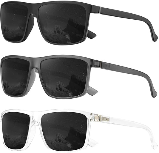 KALIYADI Polarized Sunglasses for Men and Women, Mens Sun Glasses with UV Protection for Driving Fishing Golf (3 Packs)