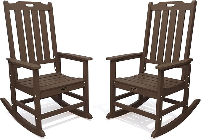THOEOE Outdoor Rocking Chairs Set of 2, Oversized Patio Rocking Chair | HDPE by THOEOE