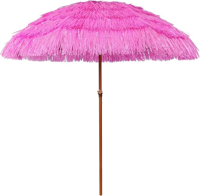 AMMSUN 7.5ft Hula Thatched Hawaiian Tiki Patio Beach Umbrella by AMMSUN