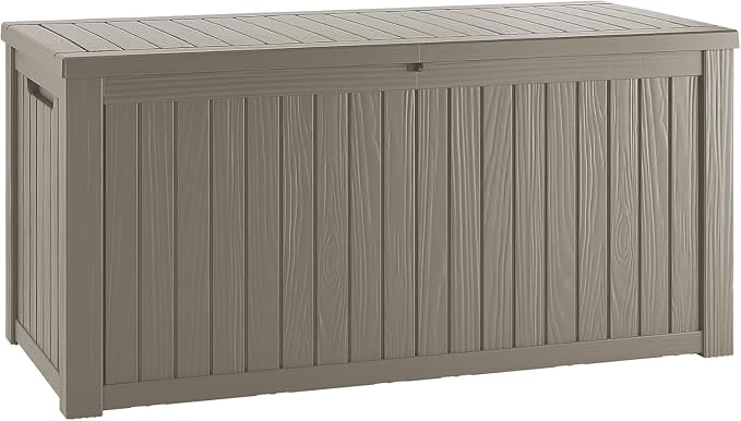 Outdoor Storage Box, 150 Gallon Waterproof Deck Box, Piston-Assisted Resin Trunk by GraceYourYard