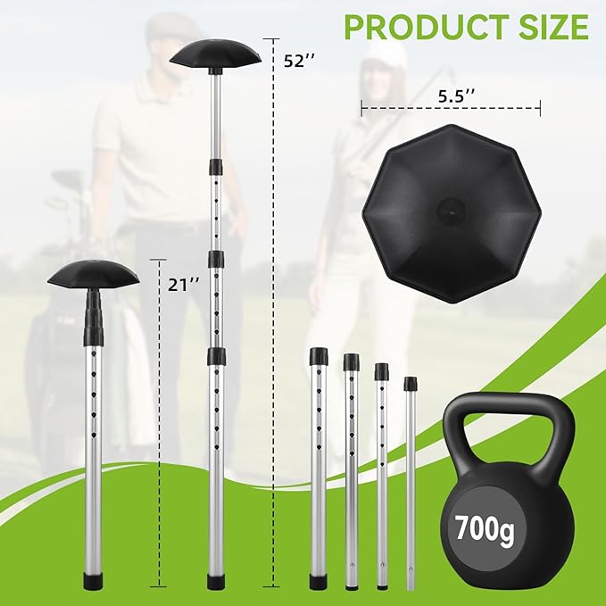 Golf Travel Bag Support Pole-Professional Golf Travel Support Rod,21-52 Inch Golf Bag Stand,Stiff Arm for Golf Travel Bag with Anti-Impact ABS Cover,Golf Club Travel Protection Kit