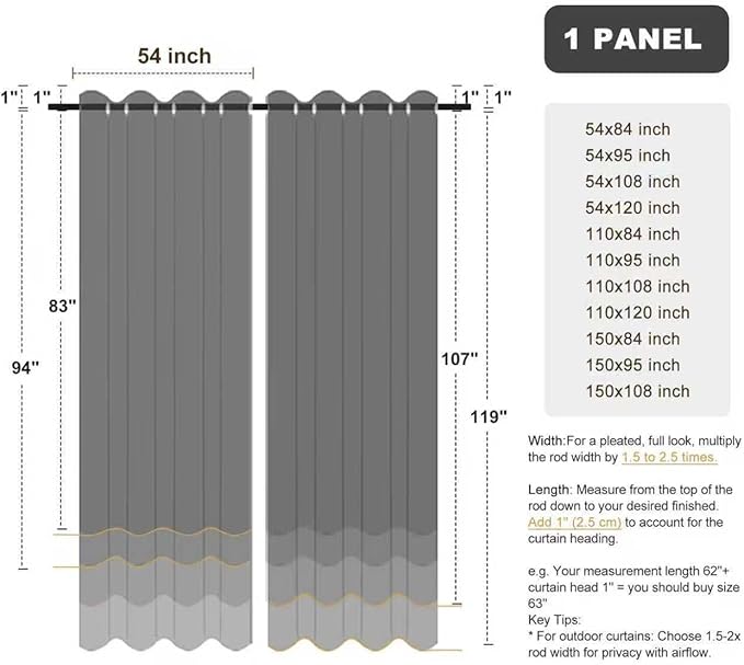 BONZER Wide Outdoor Waterproof Curtains - Image 9