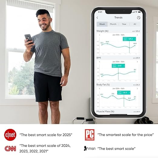 Wyze Smart Scale X Butterfly - Scale for Body Weight, BMI, Body Fat, Muscle Mass, Accurate Bathroom Digital Scale with Heart Rate Monitor | Sync Fitness Apps | for People, Baby & Pet, 400 lbs, Black