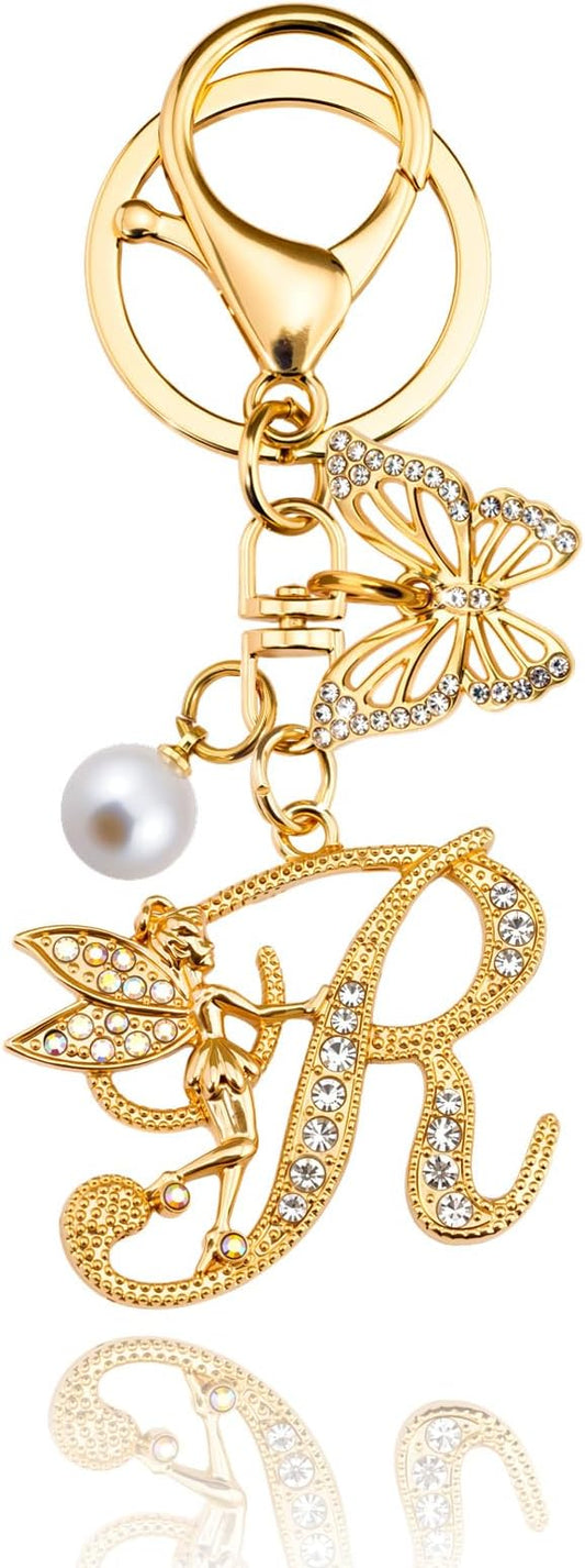 Initial Keychain Bag Charm Women Purse Charms for Handbags Accessories Charm for Wallet Butterfly Pendant for Girls