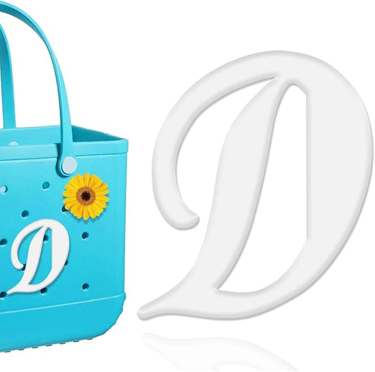 Mity rain Letter Charms for Bogg Bag，Alphabet Lettering Accessories Charms Compatible with Bogg Bag Original All Models, Insert Decorative Letter for Handbag Beach Tote Bag D
