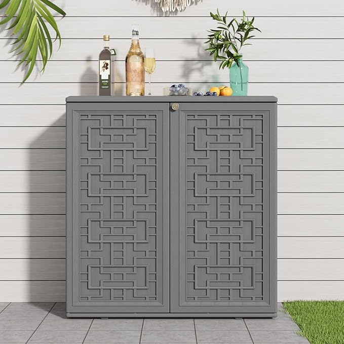 Outdoor Storage Cabinet Waterproof, Resin 62 Gallon Deck Box - Image 2